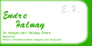 endre halmay business card